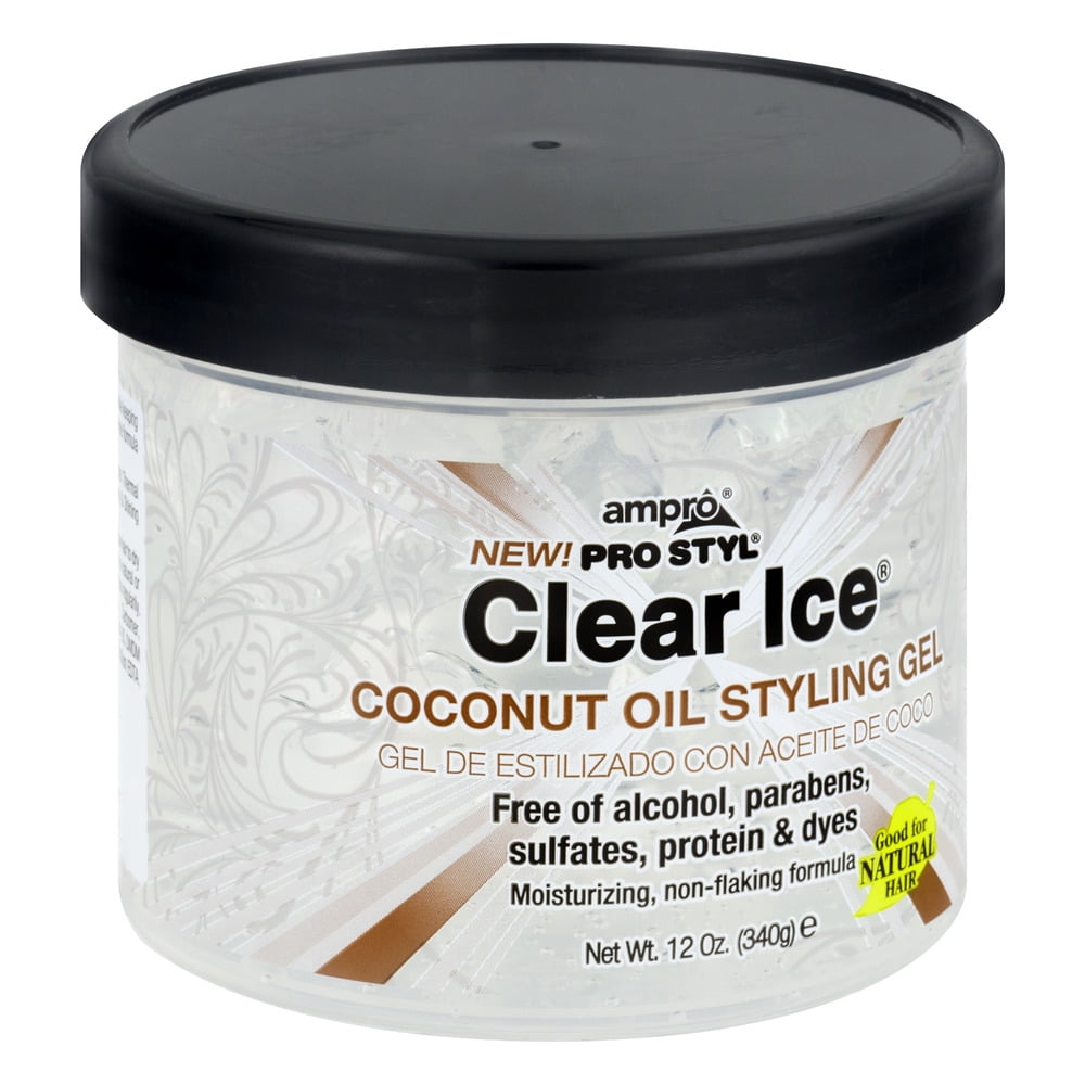 Ampro Clear Ice Coconut Oil Styling Gel, 12 oz., Moisturizing, Unisex