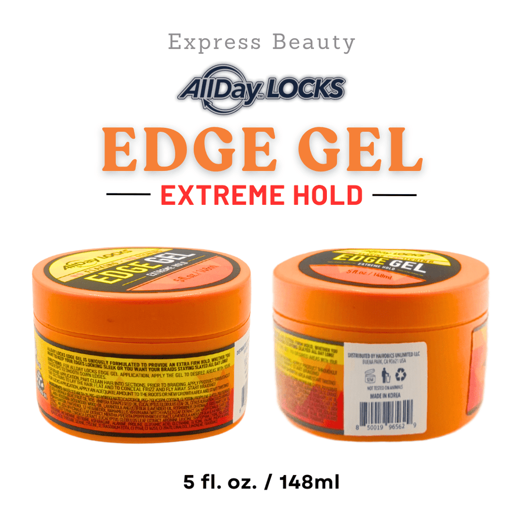Ebo AllDay Locks Edge Gel Extreme Hold No Flaking or Itching, Frizz Control, Defined Edges, with Long-lasting Hold for Braids - 5 oz