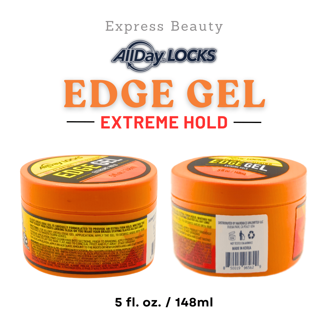 Ebo AllDay Locks Edge Gel Extreme Hold No Flaking or Itching, Frizz Control, Defined Edges, with Long-lasting Hold for Braids - 5 oz