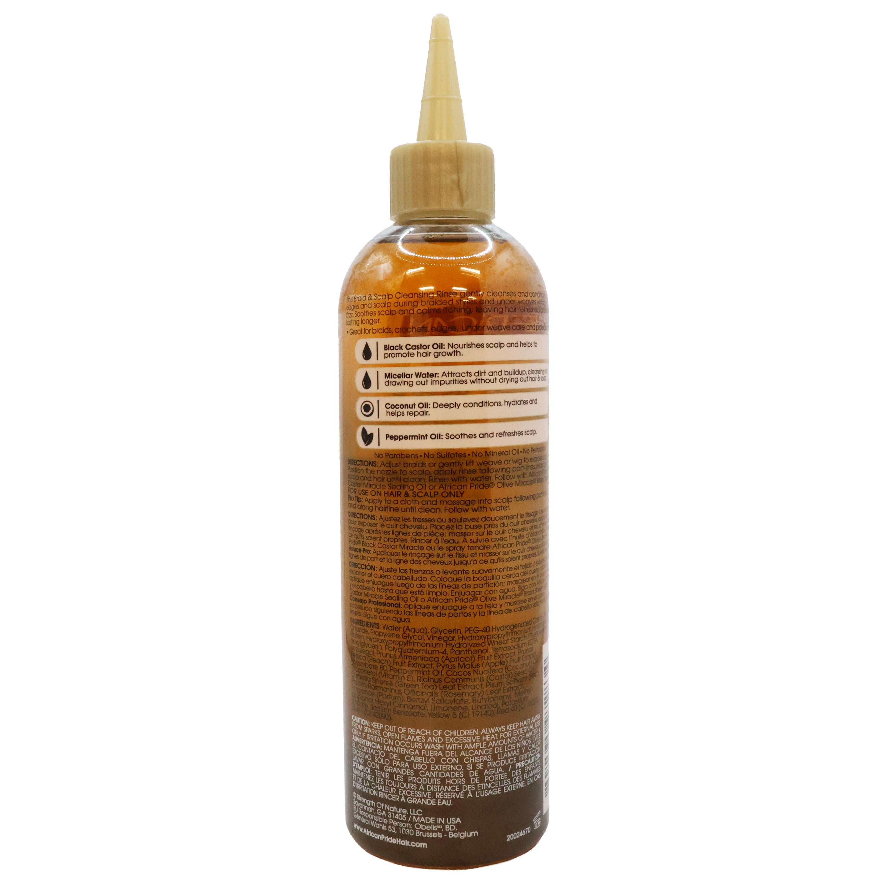 African Pride Black Castor Miracle Braid and Scalp Cleansing Rinse 12 Oz.