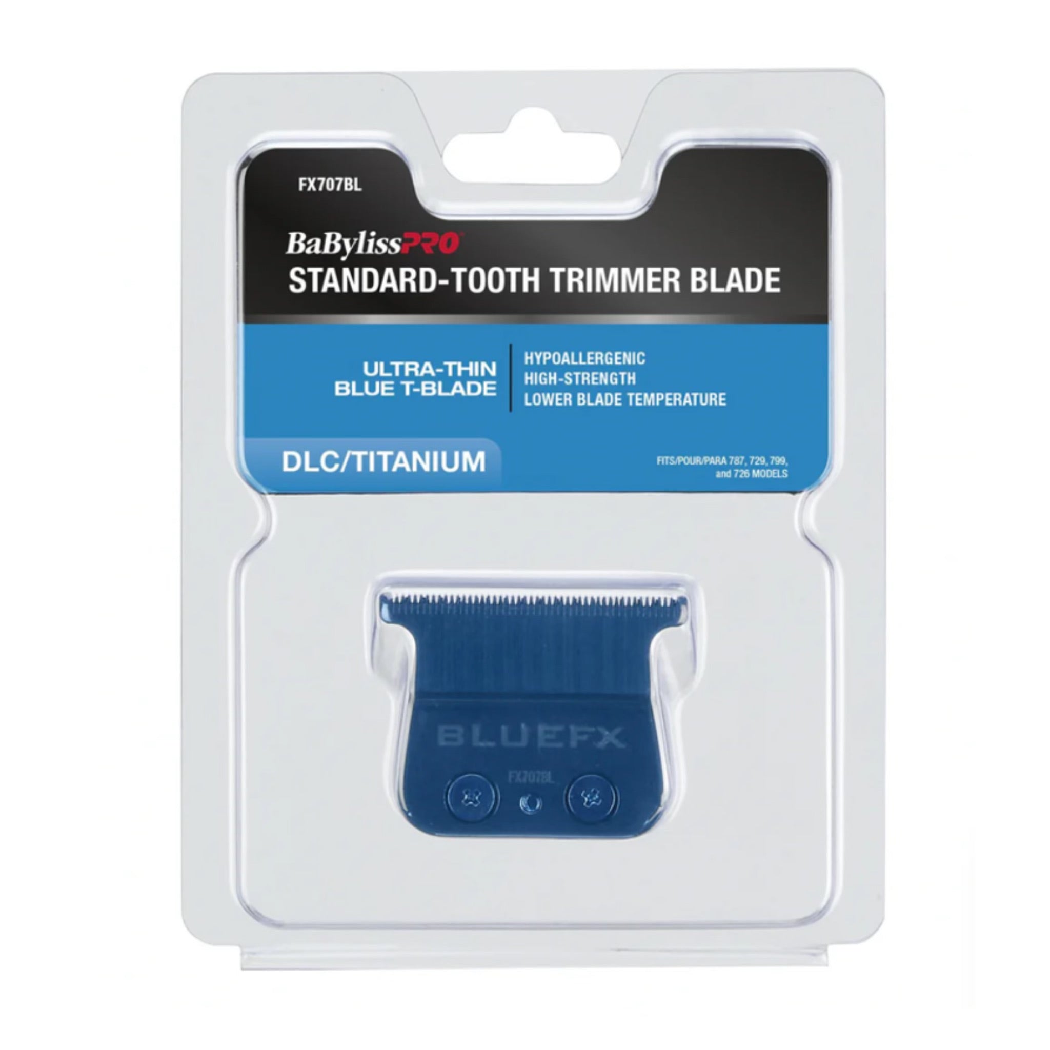 BabylissPro Blue Titanium Standard Tooth T Blade FX707BL