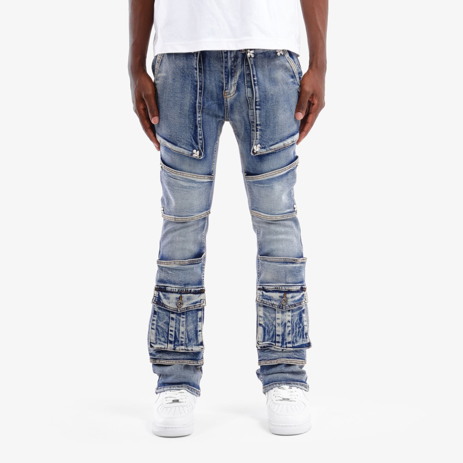 CPR-53P03-Studded Stack Pants