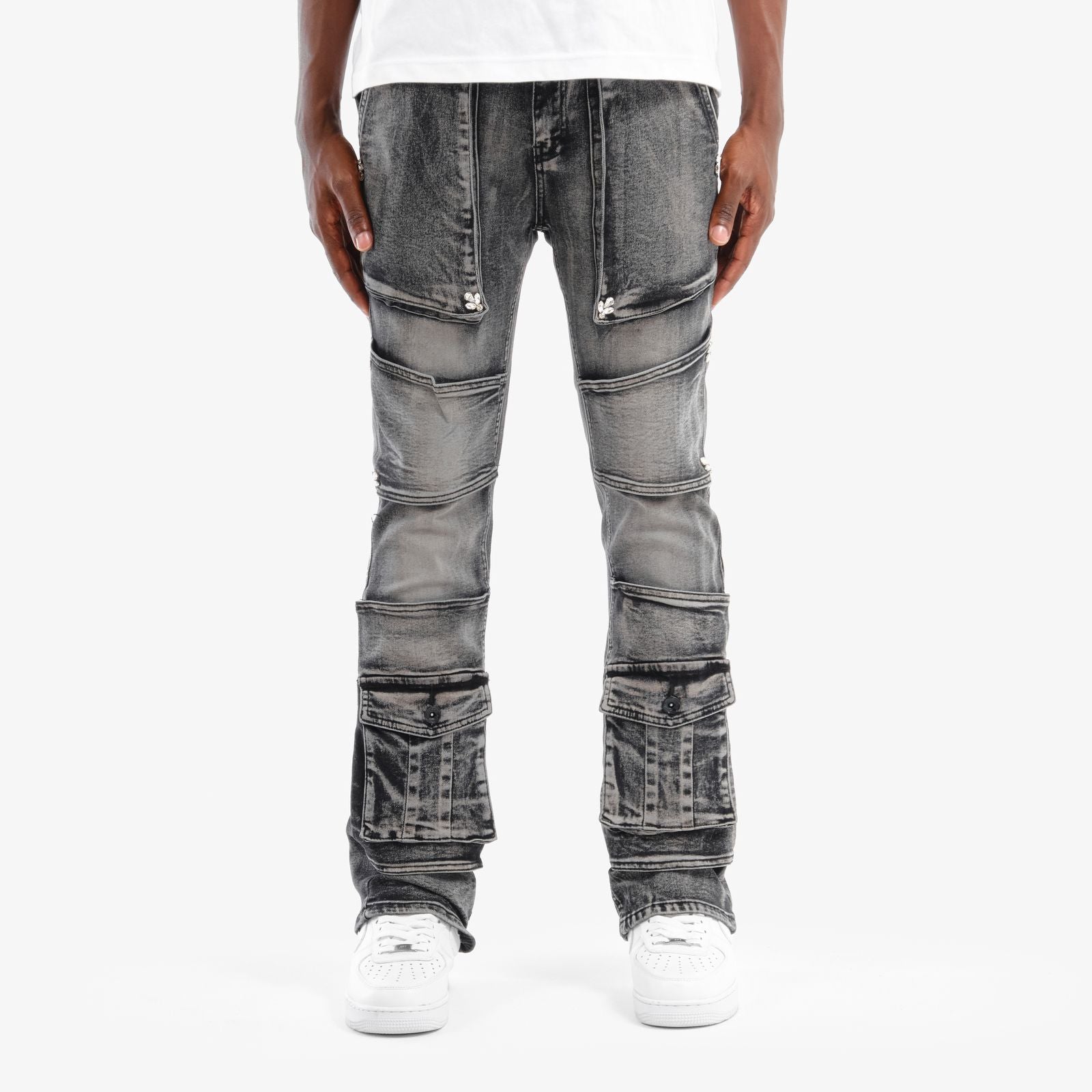 CPR-53P03-Studded Stack Pants