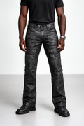 Coated Cargo Stacked Jeans