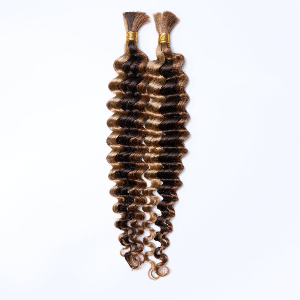 TedHair 20inch Deep Wave Bulk Hair For Braiding #P4/27 Color
