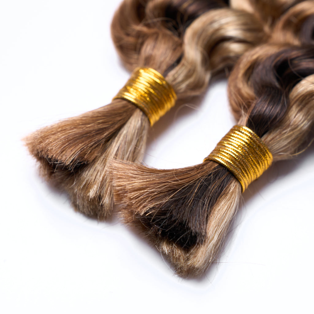 TedHair 20inch Deep Wave Bulk Hair For Braiding #P4/27 Color