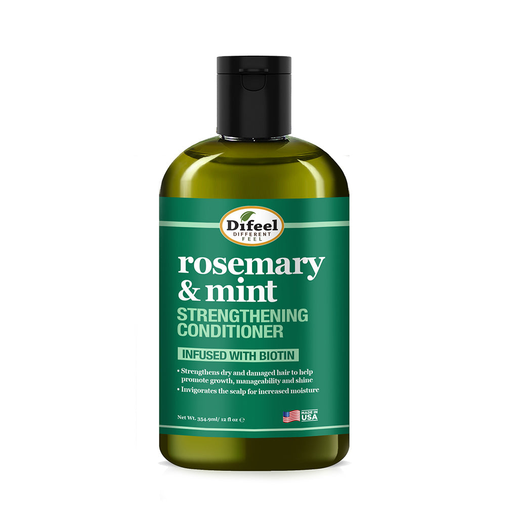 Difeel Rosemary and Mint Hair Strengthening Shampoo and Conditioner with Biotin 12 oz. 2-PC Set