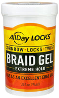 AllDay Locks Braid Gel Extreme Hold 32 fl oz – For Cornrows, Twists & Locs