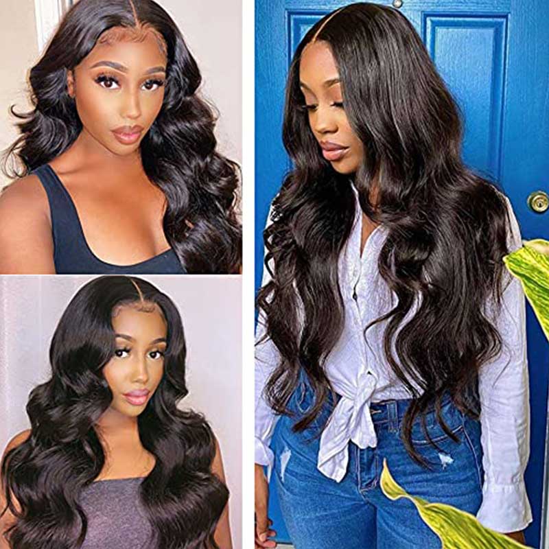 TedHair 12-20 Inch 4.5" x 4.5" Upgrade Body Wavy Free Parted Lace Closure #1B Natural Black