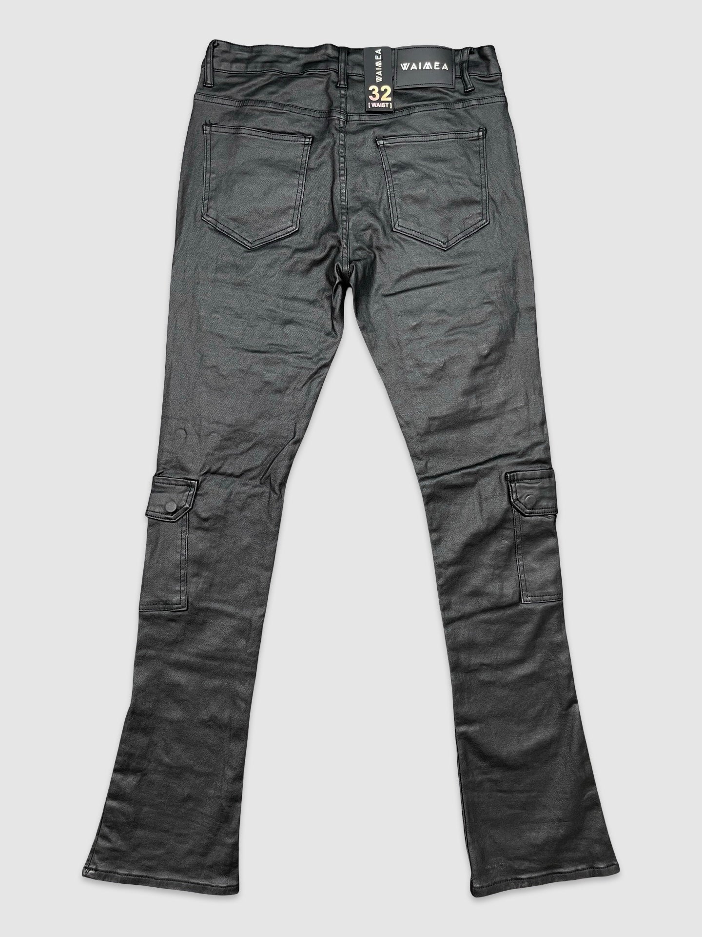 RAM-M8253-Coated Cargo Stacked Jeans