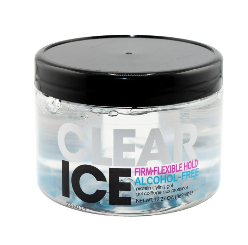 Ampro Clear Ice® Ultra Hold Protein Unisex Styling Gel, Coily Hair Textures, 12 oz