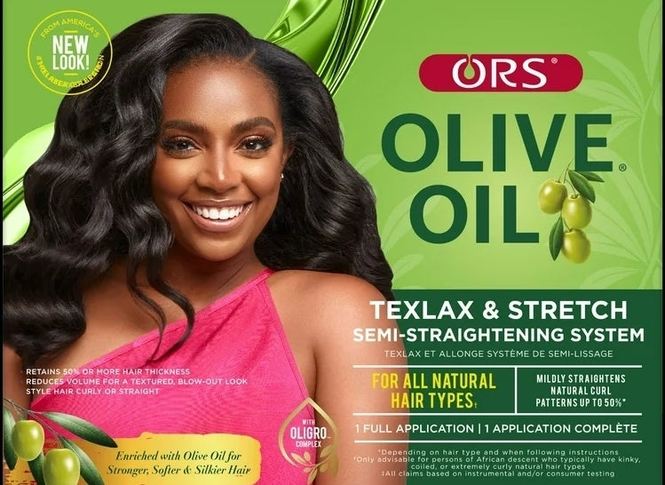 ORS Olive Oil Texlax & Stretch Semi Hair Straightening System for All Natural Hair Types