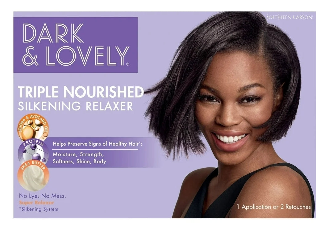 Dark and Lovely Triple Nourished Shine Enhancing, No-Lye Hair Relaxer, for All Hair Types