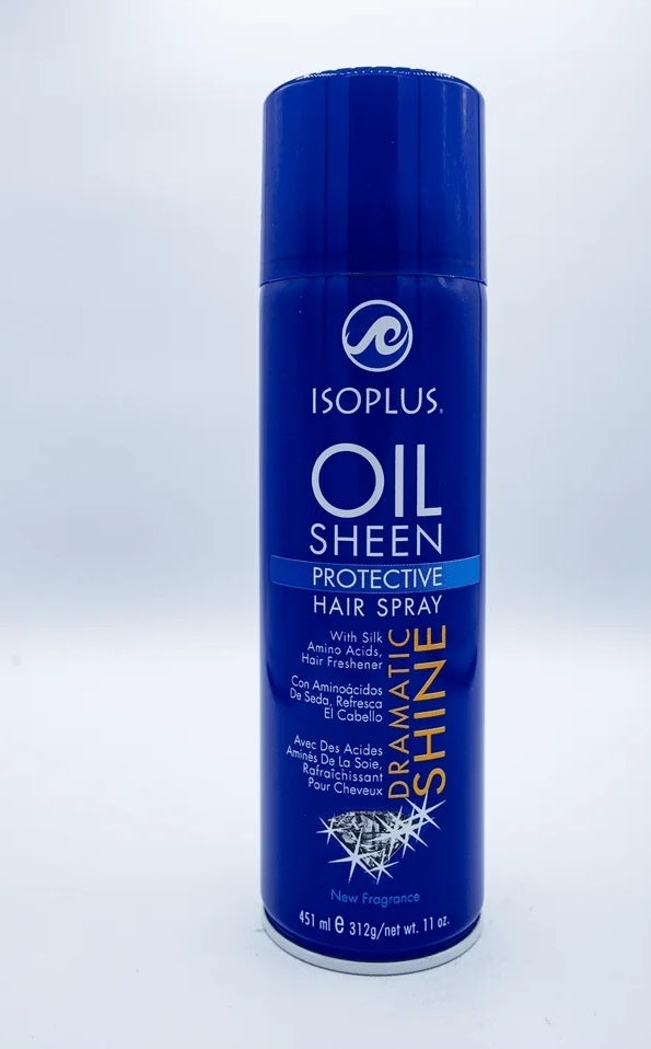 Isoplus Oil Sheen Protective Hair Spray with Silk Amino Acids for Dramatic Shine, 11.0 oz, Unisex