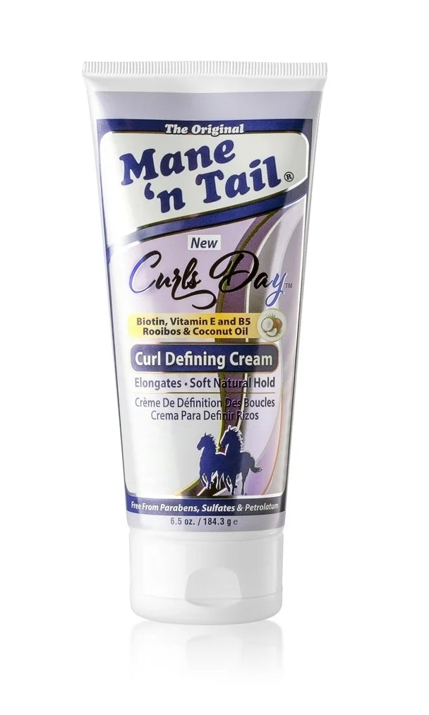 Mane 'n Tail: Curls Day Curl Defining Cream With Biotin, Vitamin E and B5 Rooibos & Coconut Oil for Soft Natural Hold Sulfate and Paraben Free (6.5 Oz)