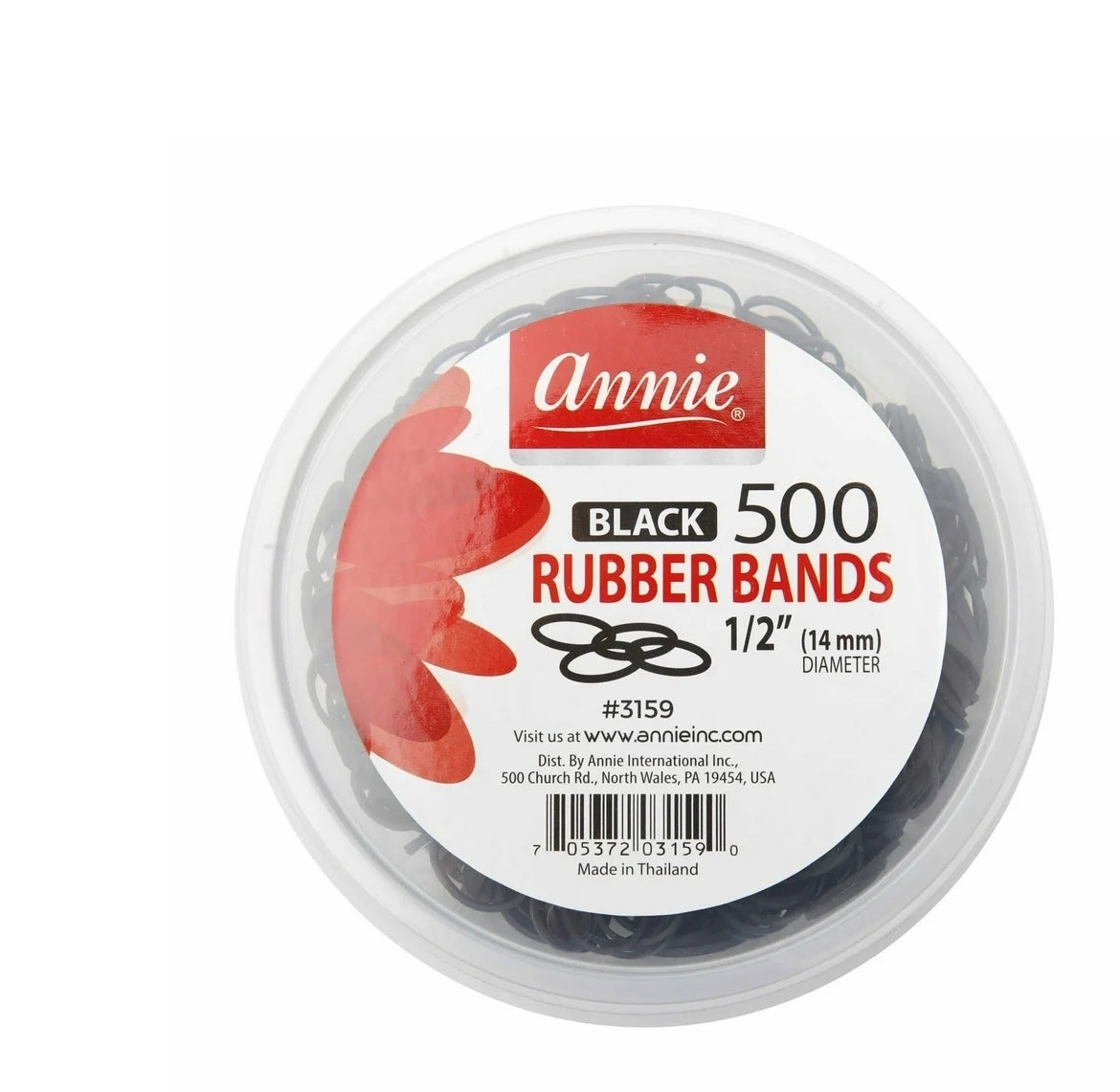 Annie Hair Rubber Bands Item 3159 Black 500 Ct 6 pack