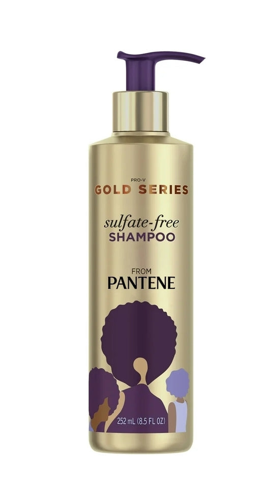 Pantene Gold Series Sulfate-Free Shampoo with Argan Oil for Curly, Coily Hair, 8.5 fl oz