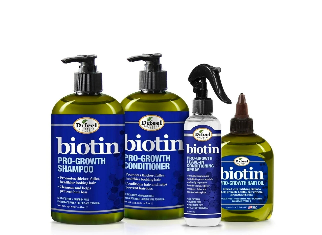 Difeel Biotin Regimen for Hair Growth - 4-Step Shampoo, Condition and Treatment&nbsp;System