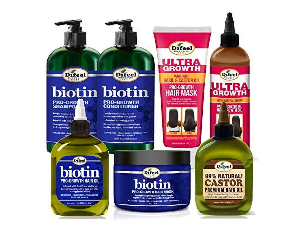 Difeel Biotin Ultra Growth Beauty Bomb for Hair Growth 7-Piece Set