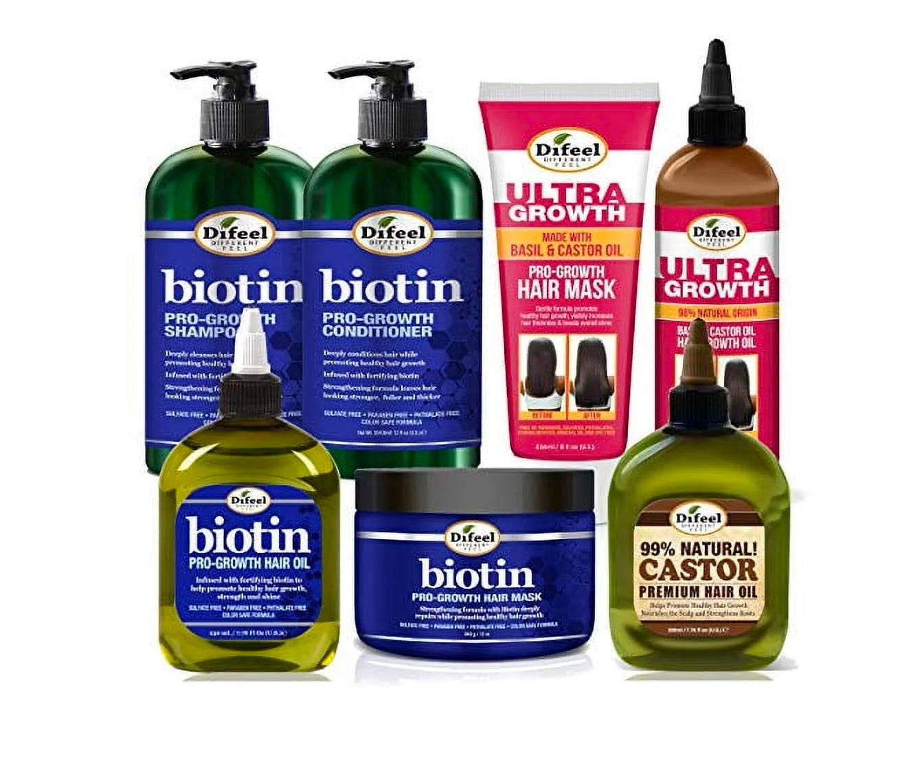 Difeel Biotin Ultra Growth Beauty Bomb for Hair Growth 7-Piece Set