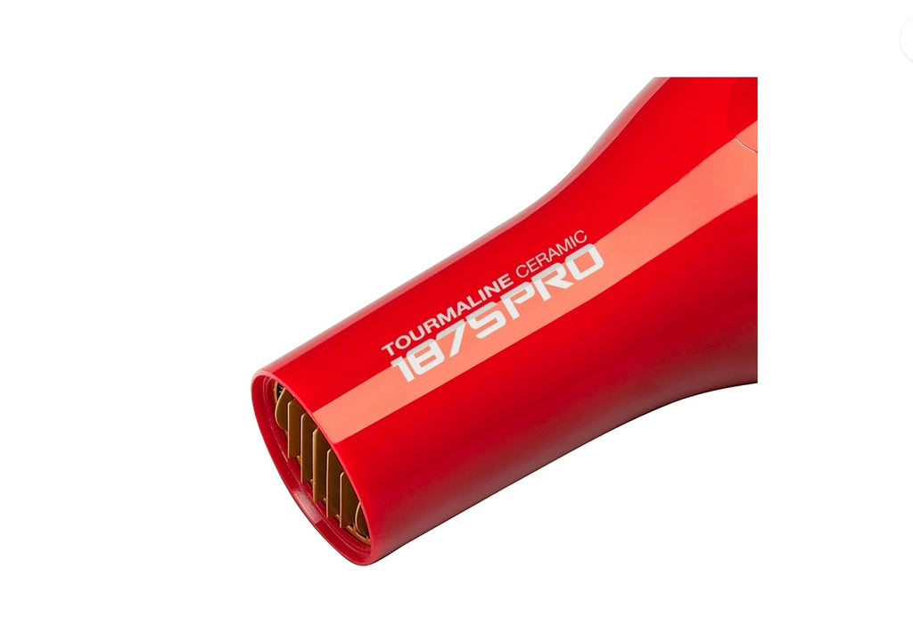 KISS Red Tourmaline Ceramic Hair Dryer with 4 Additional Styling Attachments, 1875 Watts, Red