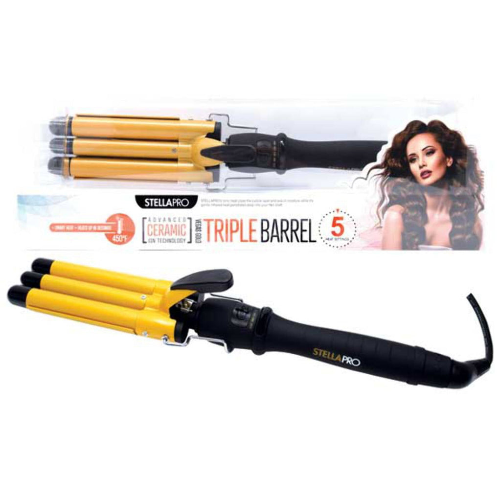 StellaPro Advanced Ceramic Triple Barrel Iron 9988 Beauty Supply