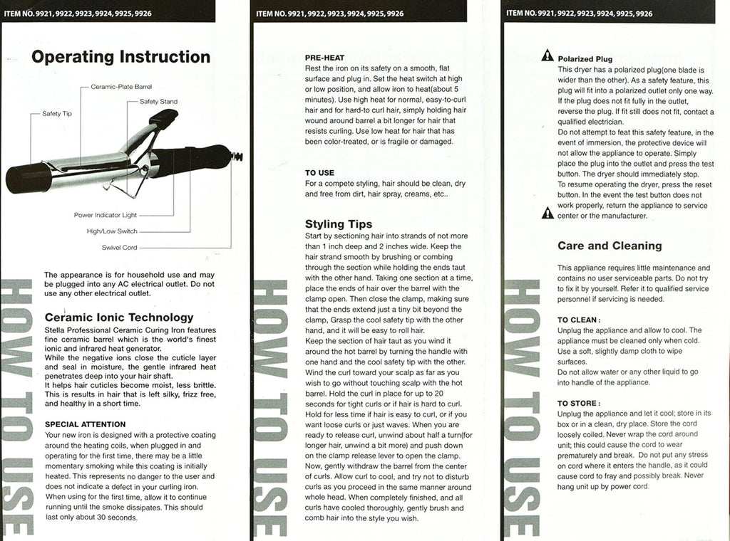 STELLA PRO - Professional Ceramic Curling Iron 3/4"