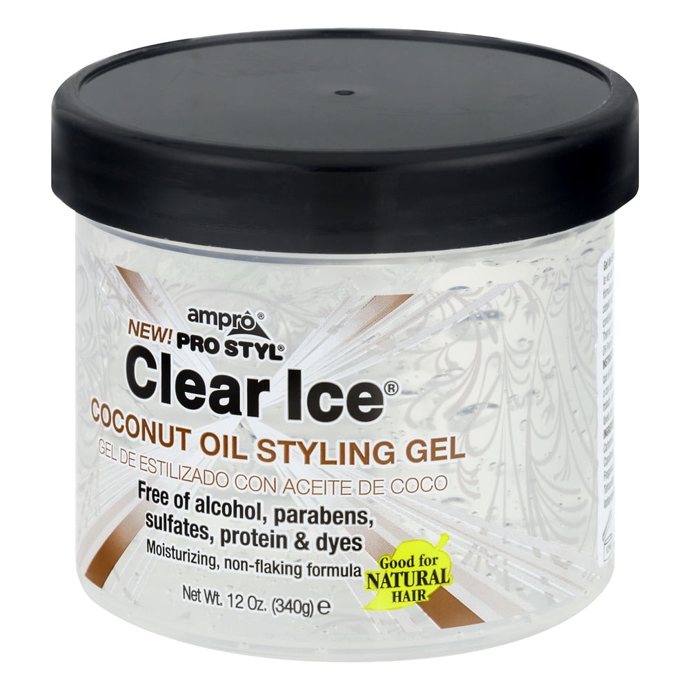 Ampro Clear Ice Coconut Oil Styling Gel, 12 oz., Moisturizing, Unisex