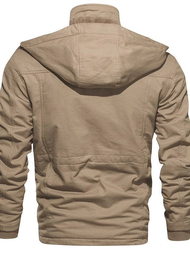 Men Cargo Cotton Winter Coat Stand Collar
