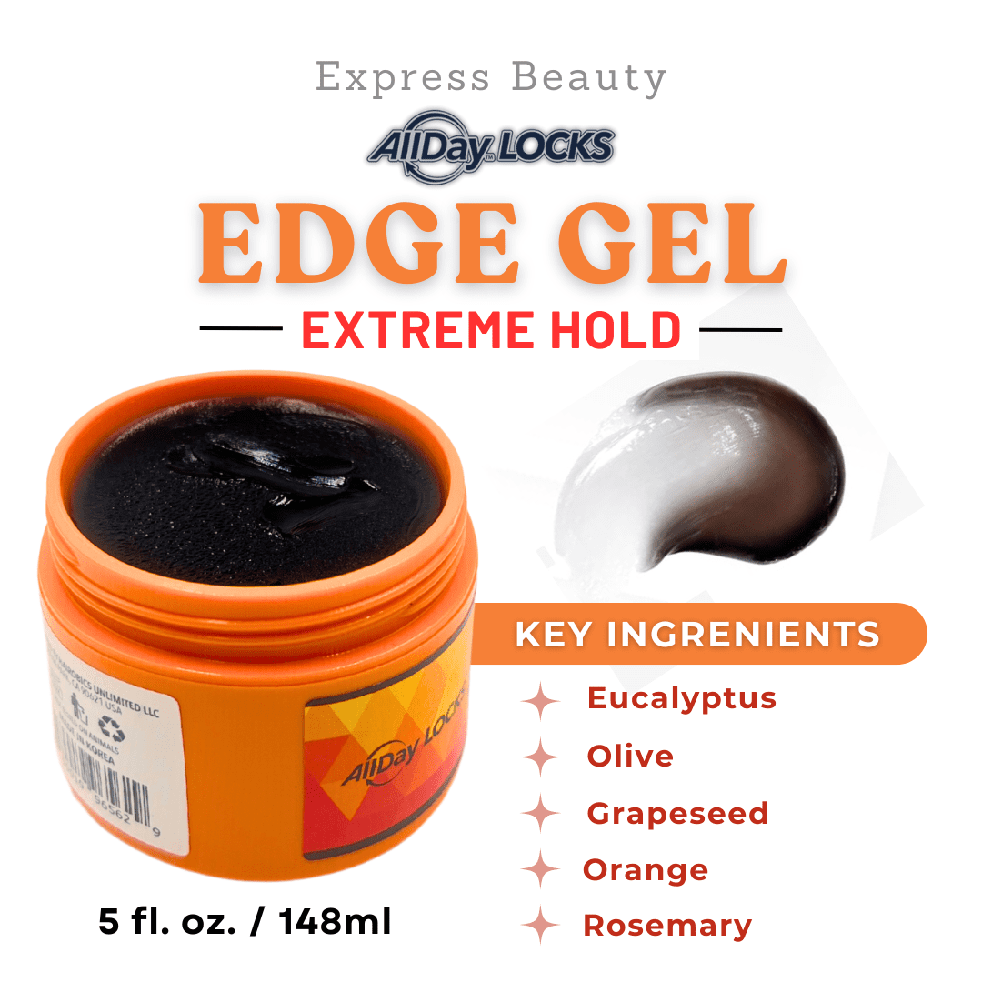 Ebo AllDay Locks Edge Gel Extreme Hold No Flaking or Itching, Frizz Control, Defined Edges, with Long-lasting Hold for Braids - 5 oz
