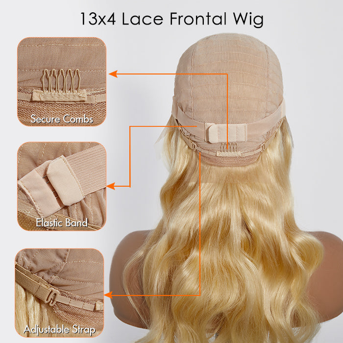 Tedhair 16-30 Inch Pre-Plucked 13"x4" #613 Body Wavy Lace Frontal Wigs 150% Density-100% Human Hair