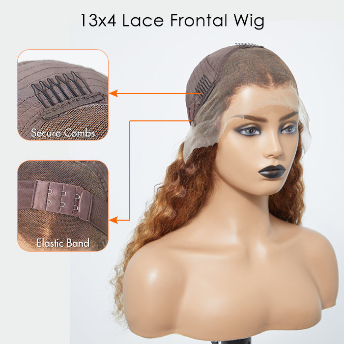 Tedhair 22-24 Inch Pre-Plucked 13"x4" Lace Front Water Wavy Wig Free Part 150% Density-100% Human Hair