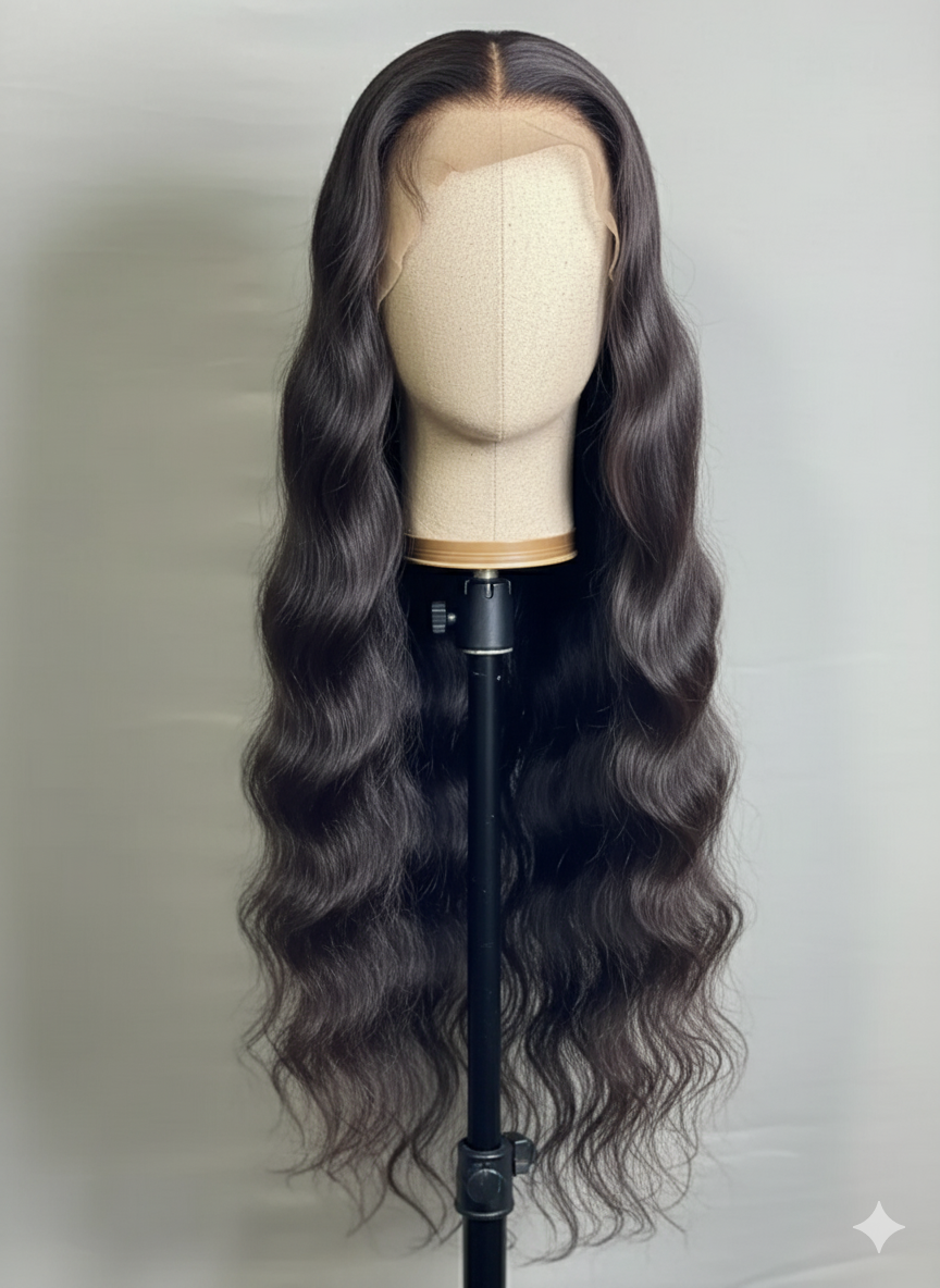 Indian Virgin Wavy Hair Wig 4x4Lcae Closure