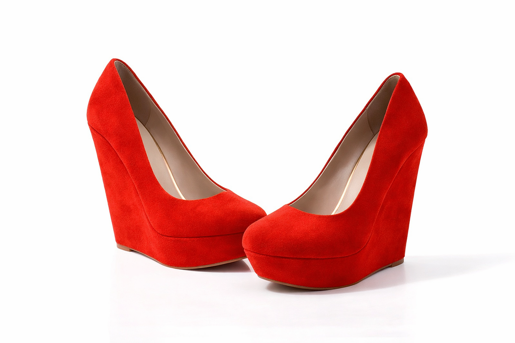 Red Wedge Heels for Women - Stylish Platform Shoes for Party & Casual Wear - Comfortable & Trendy Design