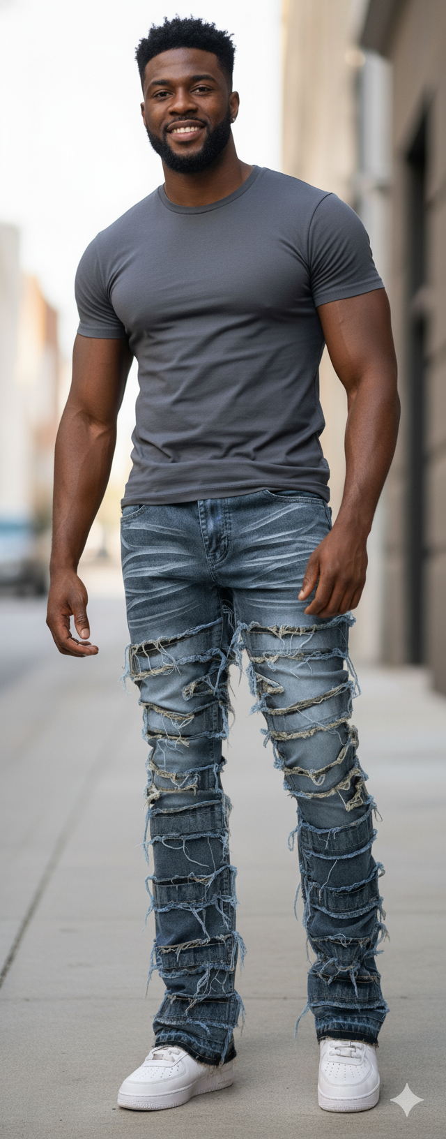 Distress Stack Denim