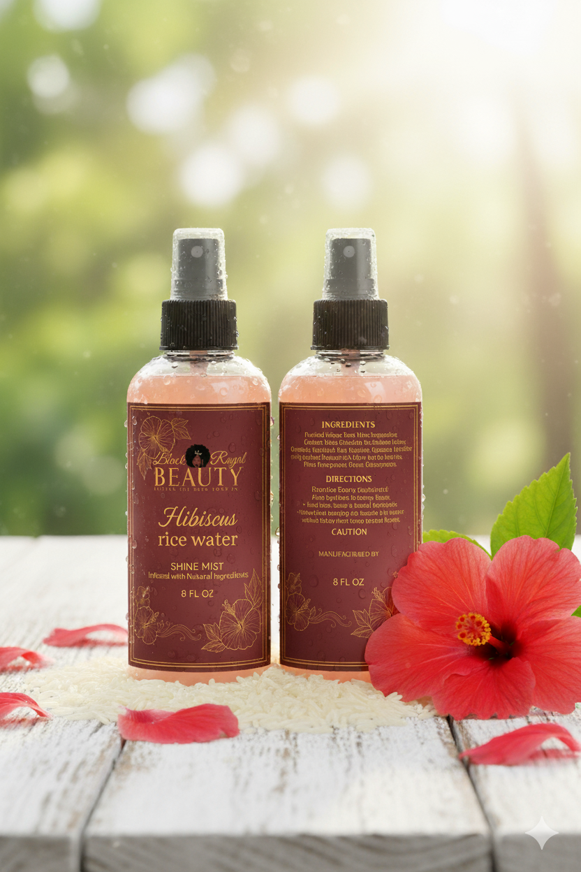 Hibiscus rice water shine mist.