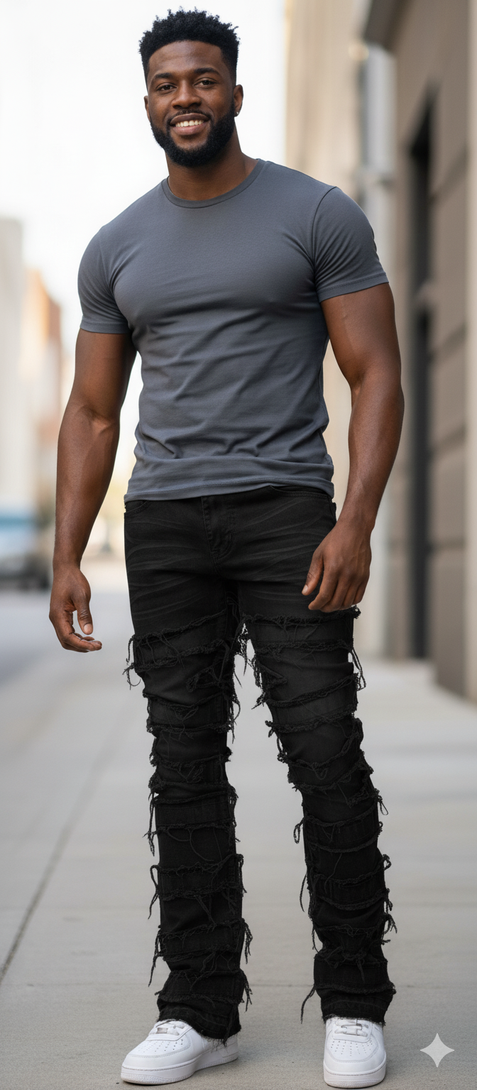 Distress Stack Denim