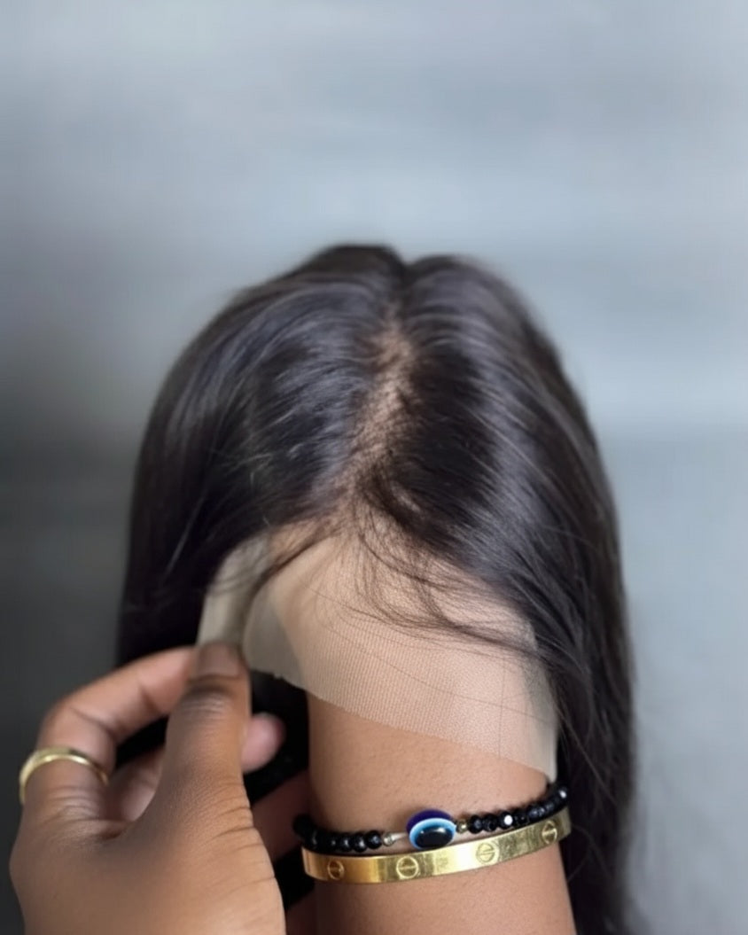 Indian Virgin Wavy Hair Wig 4x4Lcae Closure