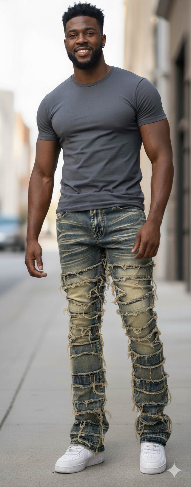Distress Stack Denim