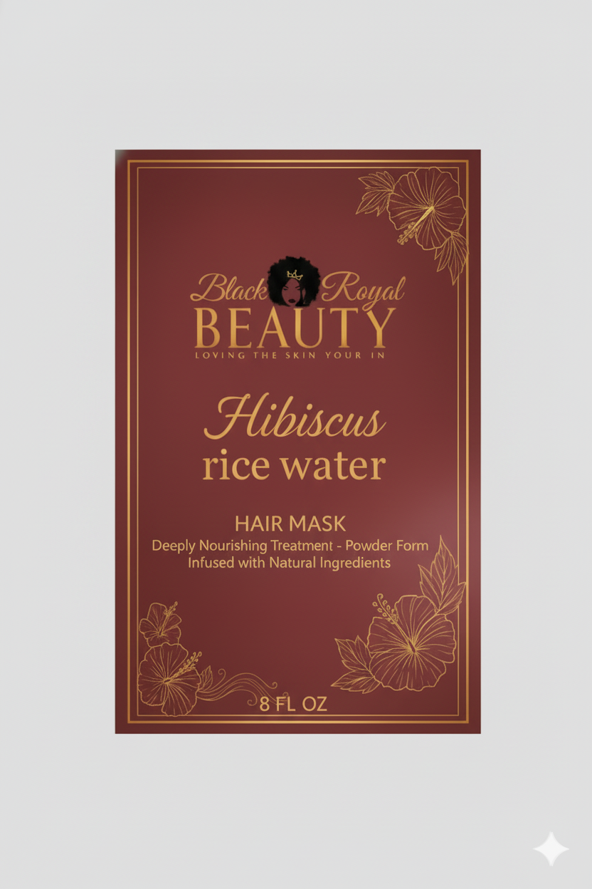 Hibiscus rice water hair mask